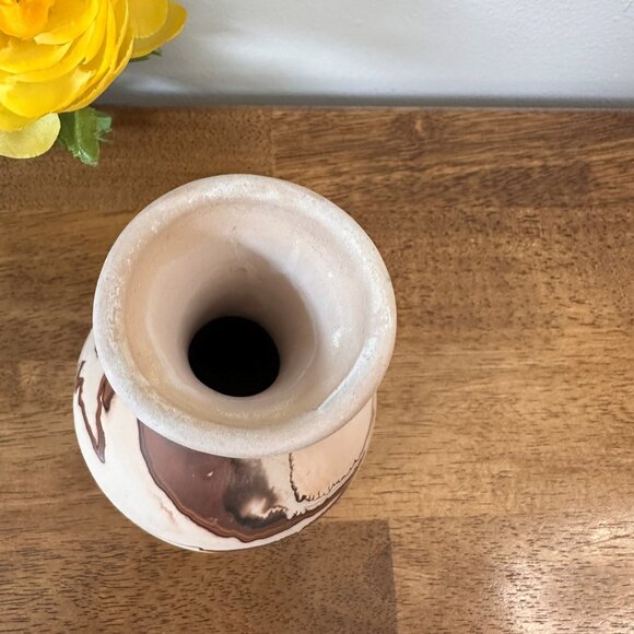 Vintage Nemadji Pottery Vase Marbled Clay Swirl Earth Tones Hand Made USA South - Picture 6 of 7